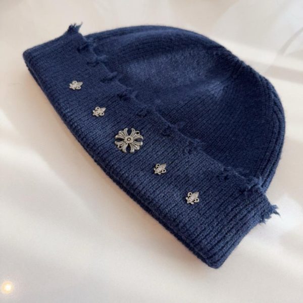 repliche,replica,perfette,siti di,affidabili,migliori siti,dove comprare,1:1,scarpe da ginnastica Berretto lavorato a maglia strappato Chrome Hearts (5XCM2)