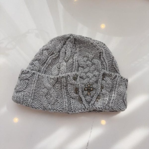repliche,replica,perfette,siti di,affidabili,migliori siti,dove comprare,1:1,scarpe da ginnastica Berretto lavorato a maglia Chrome Hearts autunno/inverno, elegante berretto lavorato a maglia a trecce, unisex (YFXUR)