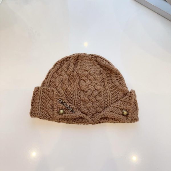 repliche,replica,perfette,siti di,affidabili,migliori siti,dove comprare,1:1,scarpe da ginnastica Berretto lavorato a maglia in lana vergine Saint Laurent con motivo jacquard, berretto unico monofacciale (4009Z)
