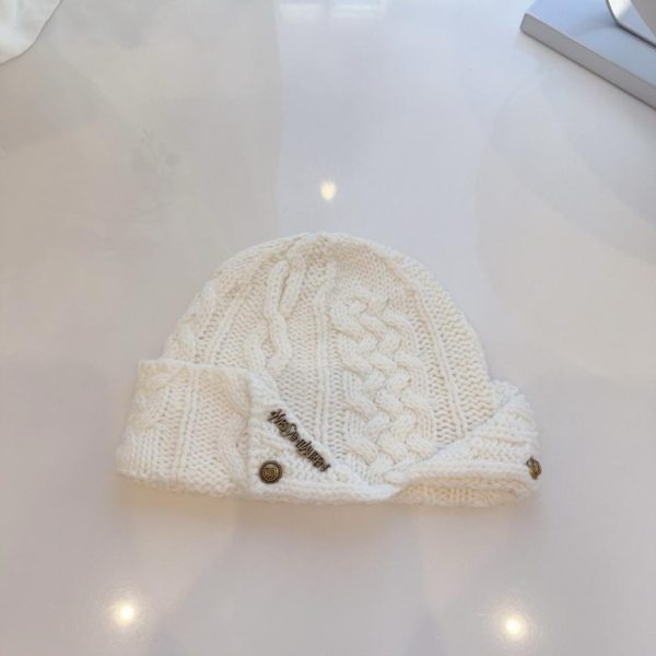 repliche,replica,perfette,siti di,affidabili,migliori siti,dove comprare,1:1,scarpe da ginnastica Berretto lavorato a maglia in lana vergine Saint Laurent con motivo jacquard e berretto unico monofacciale (NZUW7)
