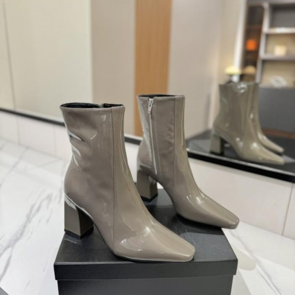 repliche,replica,perfette,siti di,affidabili,migliori siti,dove comprare,1:1,scarpe da ginnastica SAINT LAURENT Beau New Stivaletti in pelle verniciata con cerniera 8 cm (1NQU4)