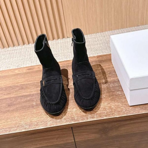 repliche,replica,perfette,siti di,affidabili,migliori siti,dove comprare,1:1,scarpe da ginnastica Stivaletti alla caviglia con volant e scritta SAINT LAURENT (LAADC)