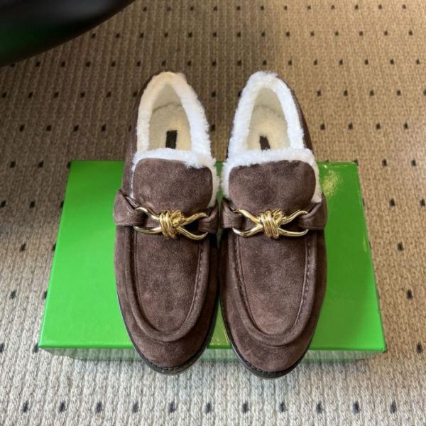 Nuove mules piatte in peluche di Bottega Veneta autunno/inverno di alta qualità (34ULK)