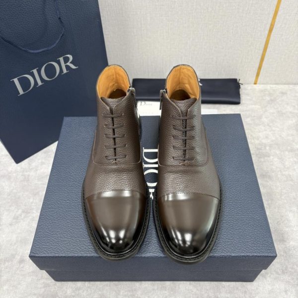 Stivaletti patchwork da uomo Dior, stivali in pelle a taglio medio (ZAYLH)