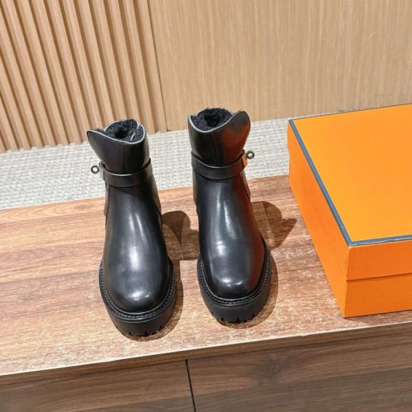 repliche,replica,perfette,siti di,affidabili,migliori siti,dove comprare,1:1,scarpe da ginnastica Stivali Martin Hermes autunno/inverno in pelle con fodera in pile e fibbie in metallo (OSXZ0)