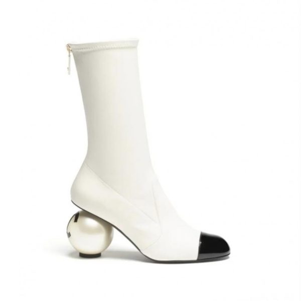 repliche,replica,perfette,siti di,affidabili,migliori siti,dove comprare,1:1,scarpe da ginnastica Stivali elasticizzati CHANEL con doppia C e tacco gigante in perle: classico logo a doppia C con tacco gigante in perle (7TBN9)
