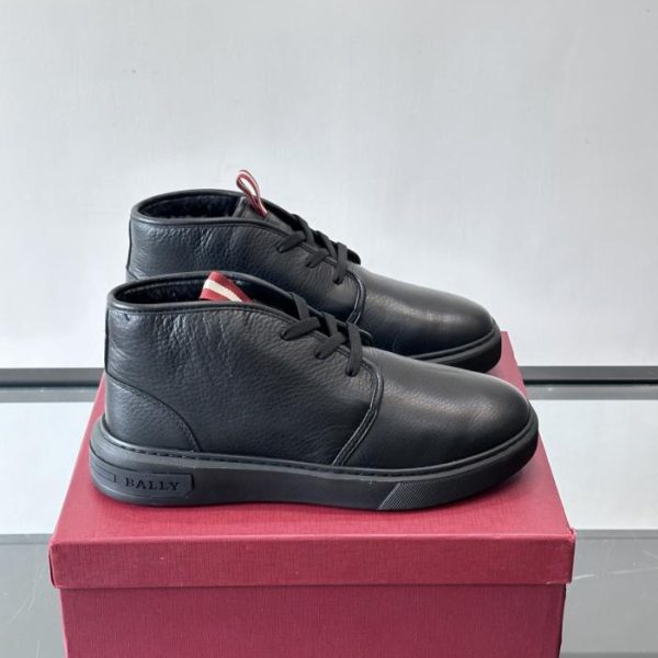 repliche,replica,perfette,siti di,affidabili,migliori siti,dove comprare,1:1,scarpe da ginnastica Contatore / Scarpe casual alte in pelle nera Bally, realizzate in morbida pelle bovina pieno fiore (B5DOJ)