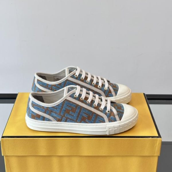 repliche,replica,perfette,siti di,affidabili,migliori siti,dove comprare,1:1,scarpe da ginnastica Contatore / Scarpe in tela Fendi primavera/estate 2025, scarpe casual, scarpe color biscotto, scarpe da coppia, tomaia in tela con monogramma FF classico (9CU2Y)