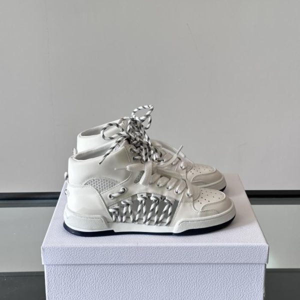 repliche,replica,perfette,siti di,affidabili,migliori siti,dove comprare,1:1,scarpe da ginnastica Contatore / Christian Dior, le prime nuove sneakers alte in pizzo bicolore traforato, taglia da coppia (7MU8N)
