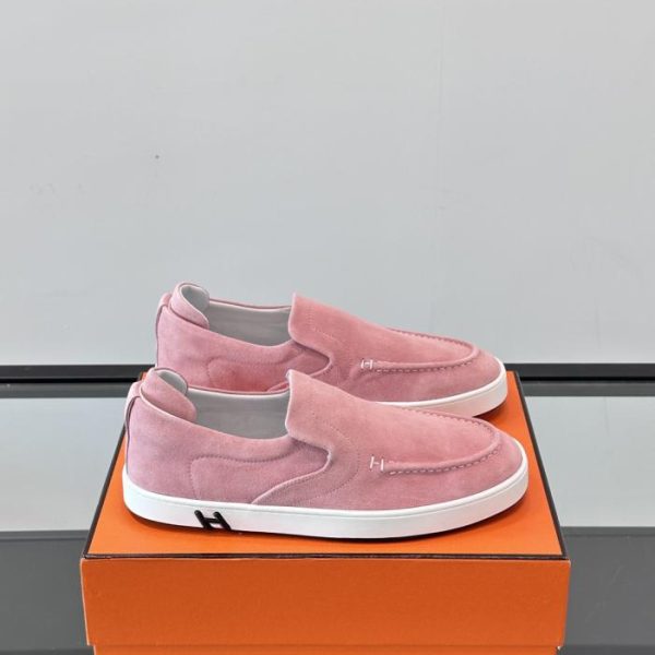repliche,replica,perfette,siti di,affidabili,migliori siti,dove comprare,1:1,scarpe da ginnastica Contatore / Sneakers con lacci in pelle di capra scamosciata e denim Hermes Kiddy (AY02D)