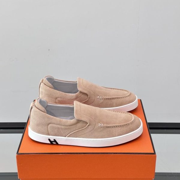 repliche,replica,perfette,siti di,affidabili,migliori siti,dove comprare,1:1,scarpe da ginnastica Contatore / Sneakers con lacci in pelle di capra scamosciata e denim Hermes Kiddy (XSZID)