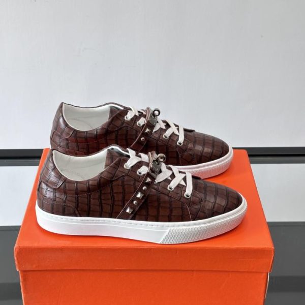 repliche,replica,perfette,siti di,affidabili,migliori siti,dove comprare,1:1,scarpe da ginnastica Contatore / Sneakers bianche Hermes, vera pelle di capra (J3JEY)