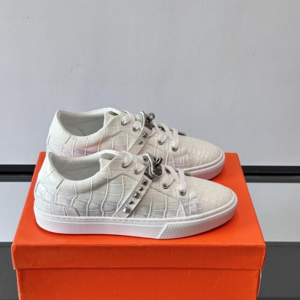 repliche,replica,perfette,siti di,affidabili,migliori siti,dove comprare,1:1,scarpe da ginnastica Contatore / Sneakers bianche Hermes, vera pelle di capra (OV2O4).