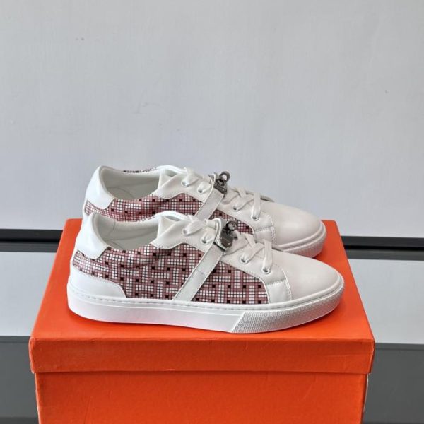 repliche,replica,perfette,siti di,affidabili,migliori siti,dove comprare,1:1,scarpe da ginnastica Contatore / Sneakers bianche Hermes, vera pelle di capra (HN05J)