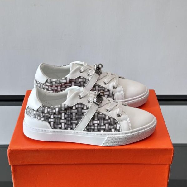repliche,replica,perfette,siti di,affidabili,migliori siti,dove comprare,1:1,scarpe da ginnastica Contatore / Sneakers bianche Hermes, vera pelle di capra (OF391)