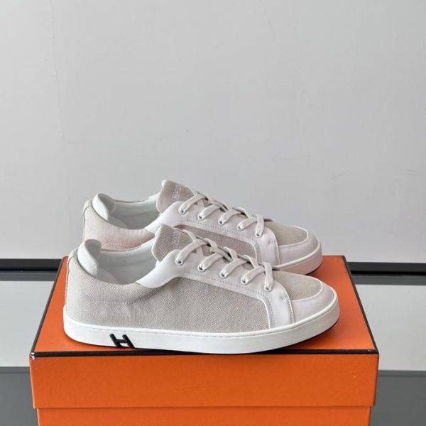 repliche,replica,perfette,siti di,affidabili,migliori siti,dove comprare,1:1,scarpe da ginnastica Contatore / Hermes New Kid Sneakers: Sneakers patchwork in denim e pelle (7B5F5)
