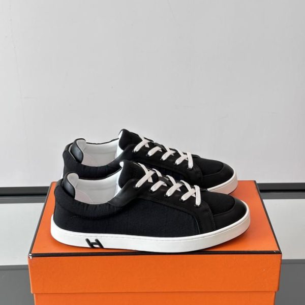 repliche,replica,perfette,siti di,affidabili,migliori siti,dove comprare,1:1,scarpe da ginnastica Contatore / Sneakers Hermes New Kid, Sneakers patchwork in denim e pelle (H170L)