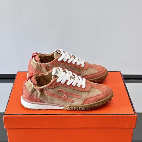 repliche,replica,perfette,siti di,affidabili,migliori siti,dove comprare,1:1,scarpe da ginnastica Contatore / Hermès Jet Sneaker Nuove scarpe da ginnastica Archander da coppia, sneakers bianche, sneakers in morbida pelle di vitello traforata (85GEJ)