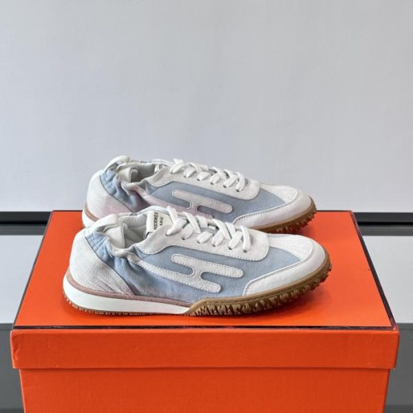 repliche,replica,perfette,siti di,affidabili,migliori siti,dove comprare,1:1,scarpe da ginnastica Contatore / Hermès Jet Sneaker, nuove scarpe da ginnastica Archander da coppia, sneakers bianche, sneakers in morbida pelle di vitello traforata (WLSAB)