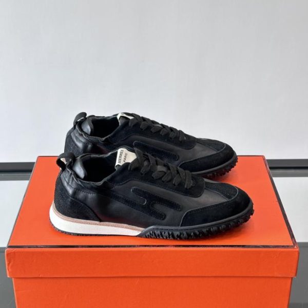 repliche,replica,perfette,siti di,affidabili,migliori siti,dove comprare,1:1,scarpe da ginnastica Contatore / Hermès Jet Sneaker Nuove scarpe da ginnastica Archander da coppia, sneakers bianche, sneakers in morbida pelle di vitello traforata (6Y35Y)