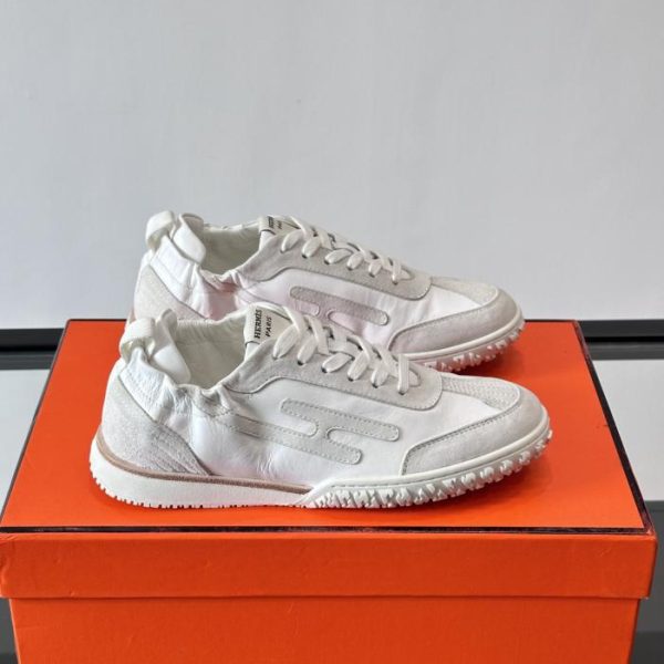 repliche,replica,perfette,siti di,affidabili,migliori siti,dove comprare,1:1,scarpe da ginnastica Contatore / Hermès Jet Sneaker, nuove scarpe da ginnastica Archander da coppia, sneakers bianche, sneakers in morbida pelle di vitello traforata (LWV2U)