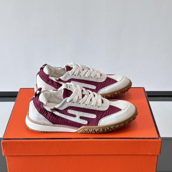 Contatore / Hermès Jet Sneaker, nuove scarpe da ginnastica Archander da coppia, sneakers bianche, sneakers in morbida pelle di vitello traforata (ILZV1)