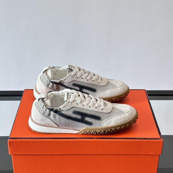 repliche,replica,perfette,siti di,affidabili,migliori siti,dove comprare,1:1,scarpe da ginnastica Contatore / Hermès Jet Sneaker Nuove scarpe da ginnastica Archander da coppia, sneakers bianche, sneakers in morbida pelle di vitello traforata (MS188)