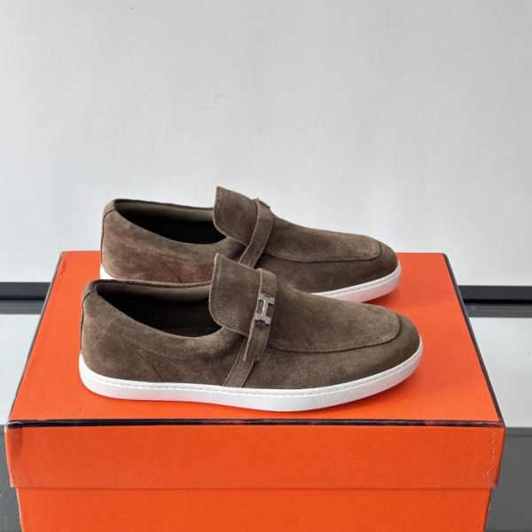 repliche,replica,perfette,siti di,affidabili,migliori siti,dove comprare,1:1,scarpe da ginnastica Contatore / Mocassini Hermes in pelle scamosciata (MRGB4)