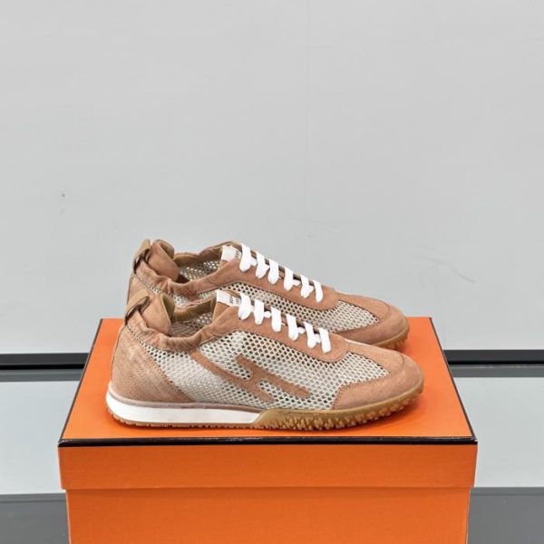 repliche,replica,perfette,siti di,affidabili,migliori siti,dove comprare,1:1,scarpe da ginnastica Contatore / Hermès Jet Sneaker Nuove scarpe da ginnastica Archander da coppia, sneakers bianche, sneakers in morbida pelle di vitello traforata (78EXA)