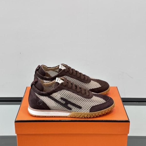 repliche,replica,perfette,siti di,affidabili,migliori siti,dove comprare,1:1,scarpe da ginnastica Contatore / Hermès Jet Sneaker Nuove scarpe da ginnastica Archander da coppia, sneakers bianche, sneakers in morbida pelle di vitello traforata (8KIZV)