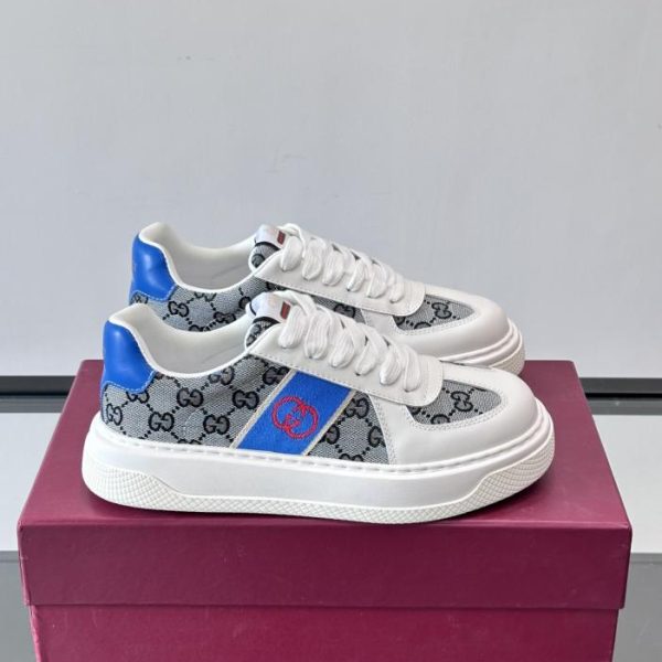 repliche,replica,perfette,siti di,affidabili,migliori siti,dove comprare,1:1,scarpe da ginnastica Contatore / Sneakers Gucci da uomo, patchwork in pelle e denim, monogramma classico con doppia G (CLVW2)