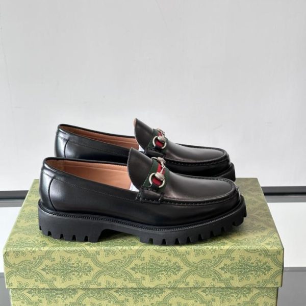 repliche,replica,perfette,siti di,affidabili,migliori siti,dove comprare,1:1,scarpe da ginnastica Contatore / Mocassini Gucci da uomo con doppia G intrecciata, scarpe in pelle da uomo formali e casual (L1DJC)