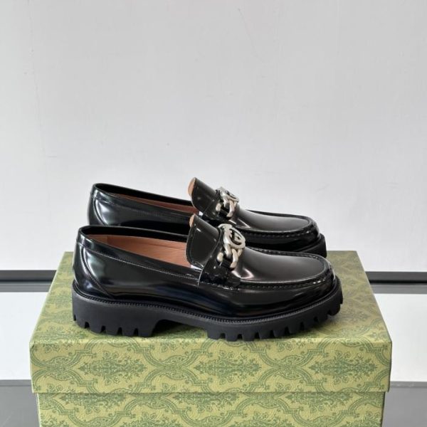 repliche,replica,perfette,siti di,affidabili,migliori siti,dove comprare,1:1,scarpe da ginnastica Contatore / Mocassini Gucci da uomo con doppia G intrecciata, scarpe in pelle da uomo formali e casual (S9SL3)