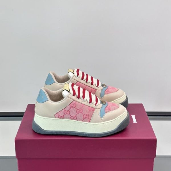 repliche,replica,perfette,siti di,affidabili,migliori siti,dove comprare,1:1,scarpe da ginnastica Contatore / Gucci Double Screener, le ultime sneakers con plateau e effetto used, scarpe casual da coppia (COQ9B)