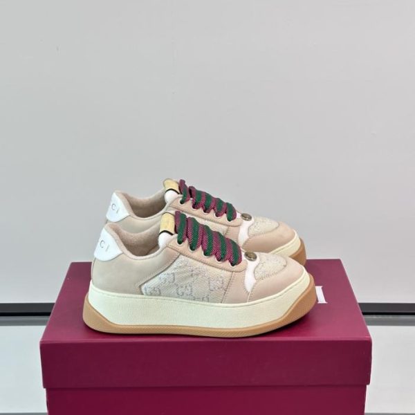 repliche,replica,perfette,siti di,affidabili,migliori siti,dove comprare,1:1,scarpe da ginnastica Contatore / Gucci Double Screener, le ultime sneakers con plateau e effetto used, scarpe casual da coppia (WFDIZ)