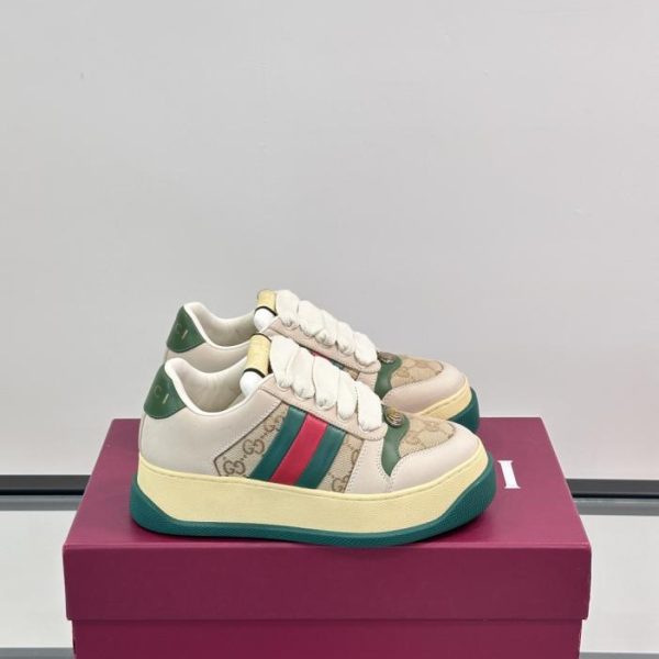 Contatore / Gucci Double Screener, le ultime sneakers con plateau e effetto used, scarpe casual da coppia (4W4QJ)