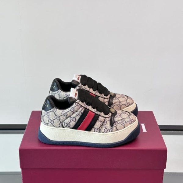 repliche,replica,perfette,siti di,affidabili,migliori siti,dove comprare,1:1,scarpe da ginnastica Contatore / Gucci Double Screener, le ultime sneakers con plateau e effetto used, scarpe casual da coppia (RL29V)