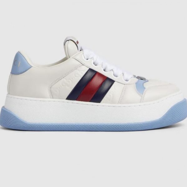 repliche,replica,perfette,siti di,affidabili,migliori siti,dove comprare,1:1,scarpe da ginnastica Contatore / Gucci Double Screener, le ultime sneakers con plateau e effetto used, scarpe casual da coppia (9F99Y)
