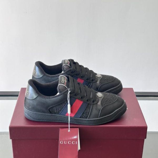 repliche,replica,perfette,siti di,affidabili,migliori siti,dove comprare,1:1,scarpe da ginnastica Contatore / Collezione di sneakers basse Gucci Couple, scarpe con strass di cristallo super scintillanti color argento (HWVL6)