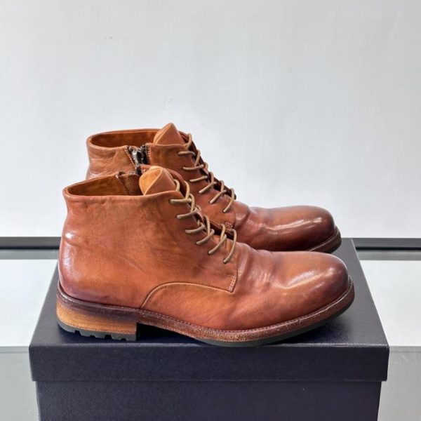 repliche,replica,perfette,siti di,affidabili,migliori siti,dove comprare,1:1,scarpe da ginnastica Contatore / Stivali da uomo Prada in pelle di cavallo lavata fatti a mano (OH179)