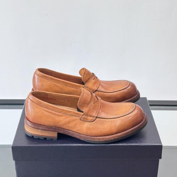 repliche,replica,perfette,siti di,affidabili,migliori siti,dove comprare,1:1,scarpe da ginnastica Contatore / Mocassini Prada da uomo in pelle di cavallo lavata fatti a mano (6KSVJ)
