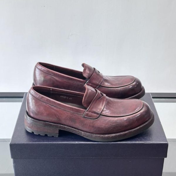repliche,replica,perfette,siti di,affidabili,migliori siti,dove comprare,1:1,scarpe da ginnastica Contatore / Mocassini Prada da uomo in pelle di cavallo lavata fatti a mano (EOOA4)