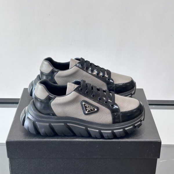 repliche,replica,perfette,siti di,affidabili,migliori siti,dove comprare,1:1,scarpe da ginnastica Contatore / Sneakers con plateau Prada Downtown Bold da uomo, combinazione di pelle di vitello nappa e pelle opaca (25MCV)