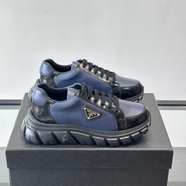 repliche,replica,perfette,siti di,affidabili,migliori siti,dove comprare,1:1,scarpe da ginnastica Contatore / Sneakers con plateau Prada Downtown Bold da uomo, combinazione di pelle di vitello nappa e pelle opaca (G6L4X)
