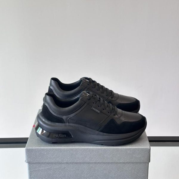 Contatore / Sneakers casual in pelle con lacci da uomo Prada (FD3YE)