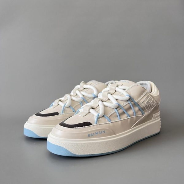 Sneakers basse con logo ricamato BALMAIN B-Court da uomo (HJ4E0)