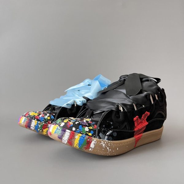 repliche,replica,perfette,siti di,affidabili,migliori siti,dove comprare,1:1,scarpe da ginnastica Gallery Dept. x Lanvin Curb Colorful Graffiti Durable Low-Top Nero Stile Unisex (0ZBAI)