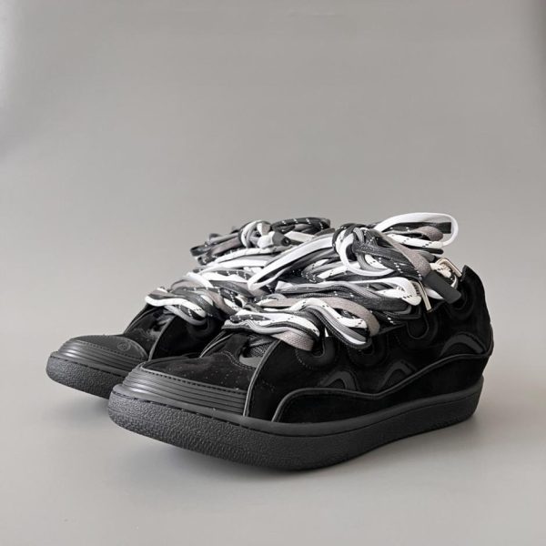 repliche,replica,perfette,siti di,affidabili,migliori siti,dove comprare,1:1,scarpe da ginnastica Sneakers Lanvin in pelle, nere (3DZBX)