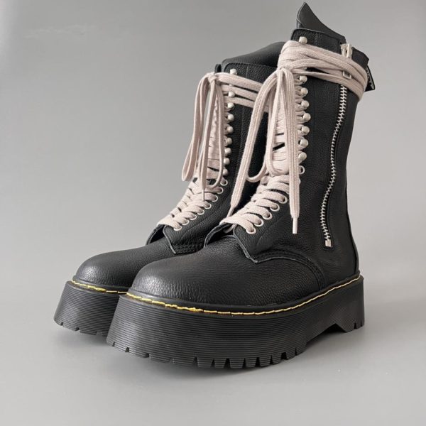 repliche,replica,perfette,siti di,affidabili,migliori siti,dove comprare,1:1,scarpe da ginnastica Stivali con plateau in pelle RICK OWENS x Dr. Martens, unisex, neri (5XNIX)