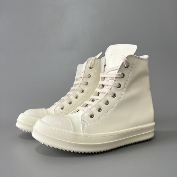 repliche,replica,perfette,siti di,affidabili,migliori siti,dove comprare,1:1,scarpe da ginnastica Rick Owens Converse alte in pelle bianca con lacci (8MBSW)